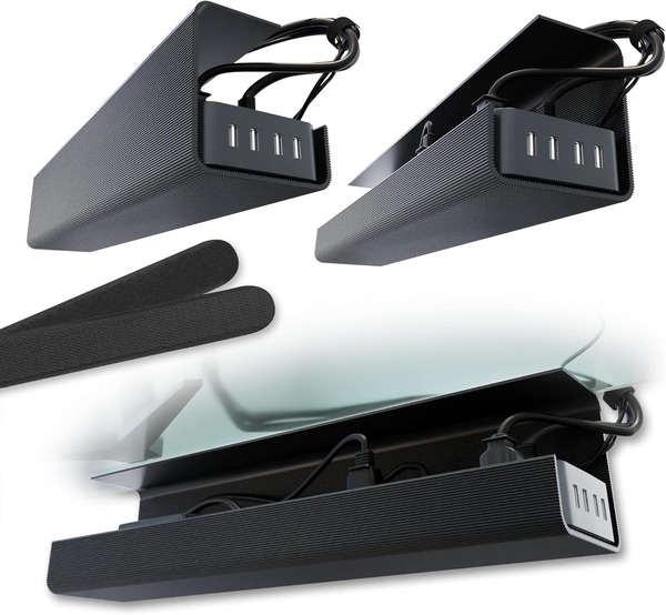 Self-Adhesive Cable Management Tray (2-Pack)